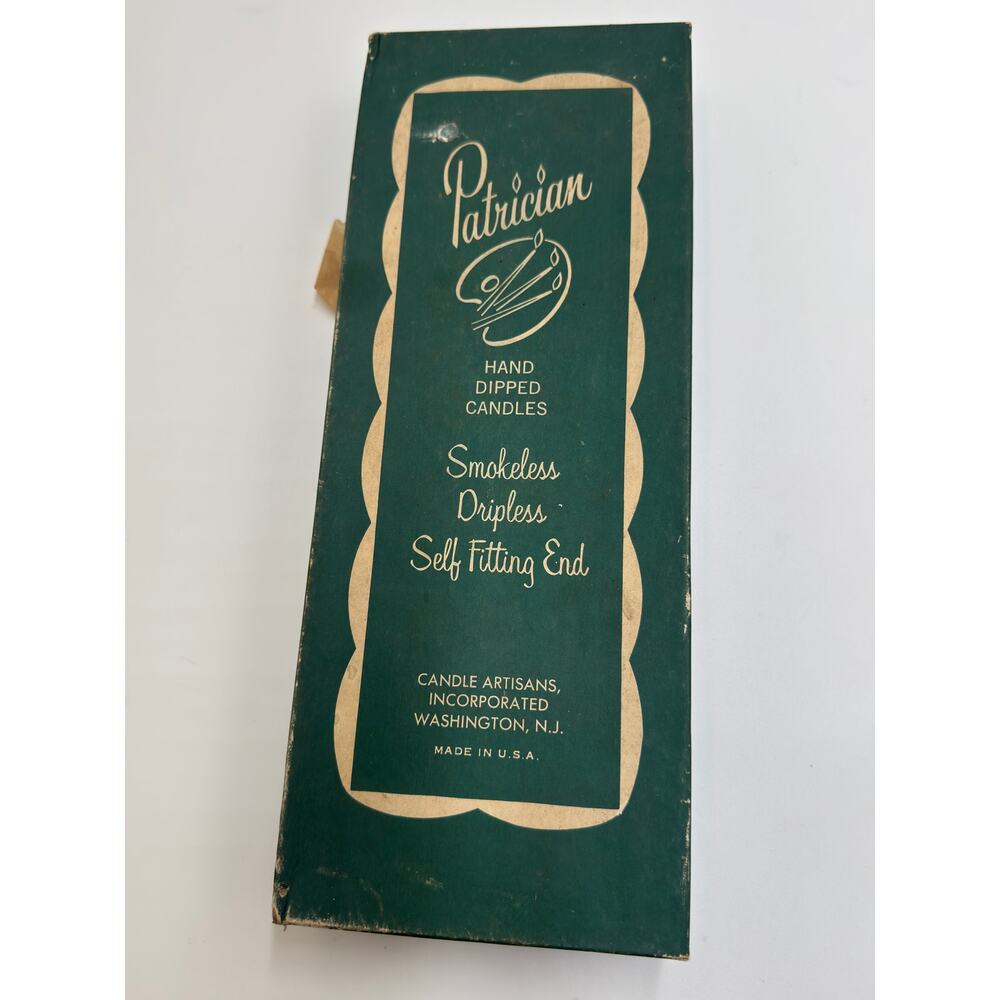 Patrician Nine Smokeless Dripless Hand Dipped Taper Candles Sage Green